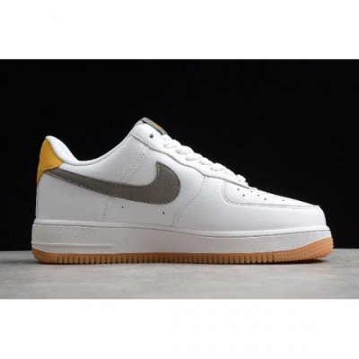 Nike Erkek Air Force 1 '07 Beyaz / Gri / Sarı Kaykay Ayakkabı Türkiye - 5XF056PD